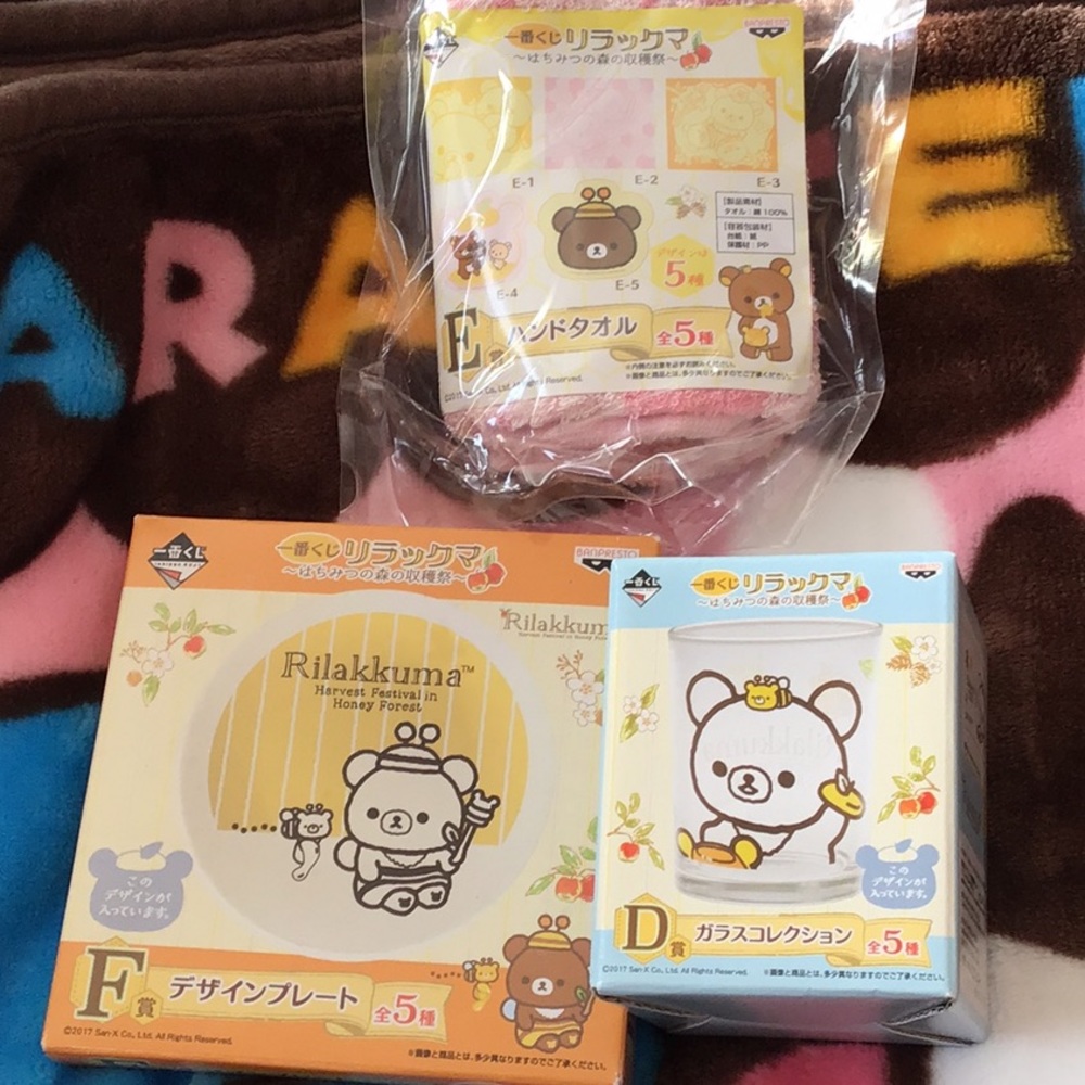 Rilakkuma Japan mini plate cup towel